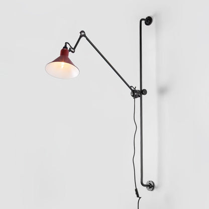 Support Frame Rocker Wall Lamp ∅ 8.3″ x H 46.5″ / Dia 21cm x H 118cm / Red & Black / US Plug Wall lamp