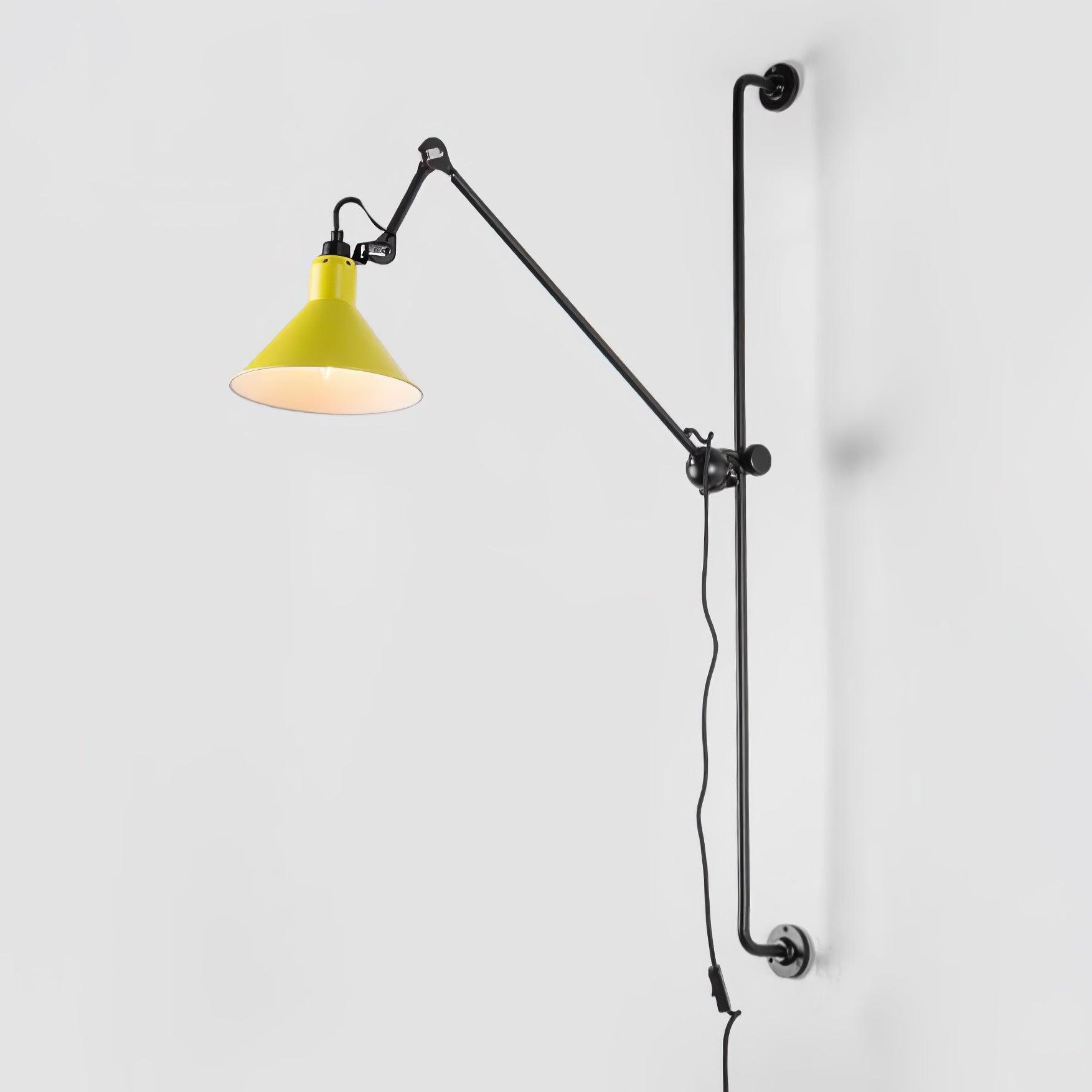 Support Frame Rocker Wall Lamp ∅ 8.3″ x H 46.5″ / Dia 21cm x H 118cm / Yellow & Black / US Plug Wall lamp