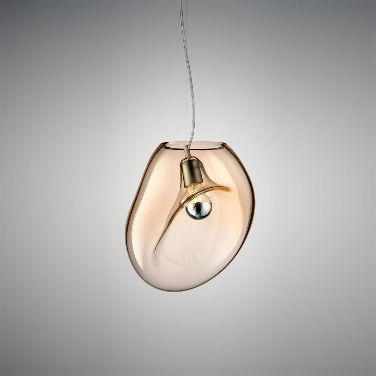 Suspended Water Drop Pendant Lamp ∅ 7.9″ x H 59.1″ / Dia 20cm x H 150cm / Cognac Pendant light
