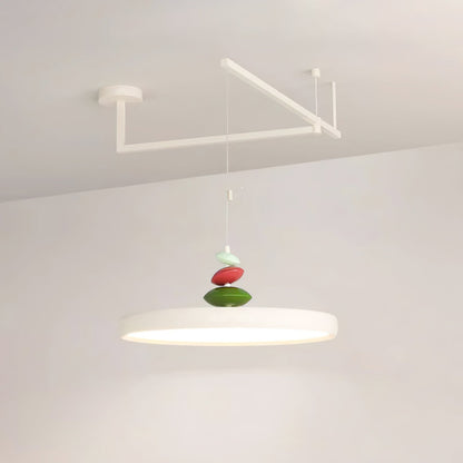 Swing Arm Stone Pendant Light ∅ 11.8″ x H 7.9″″ / Dia 30cm x H 20cm / White / Warm Light Pendant light