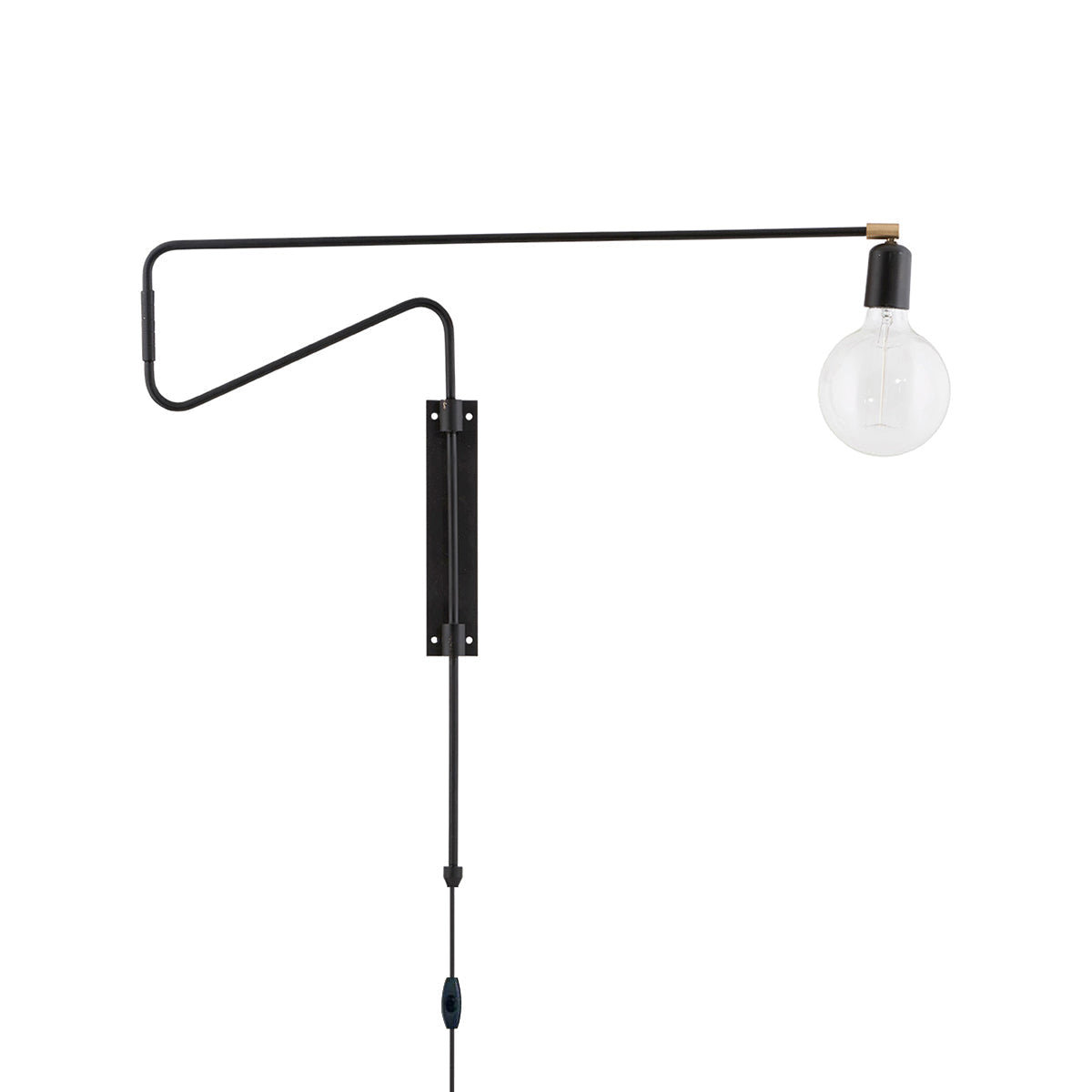 Swing Wall Lamp ∅ 27.6″ x H 26.4″ / Dia 70cm x H 67cm / Black / US Plug Wall lamp