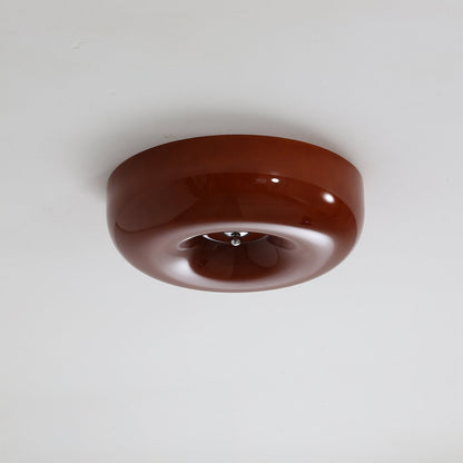 Swirl Glass Ceiling Lamp ∅ 12.6″ x H 3.9″ / Coffee & Chrome / Warm Light 1001 Ceiling lamp