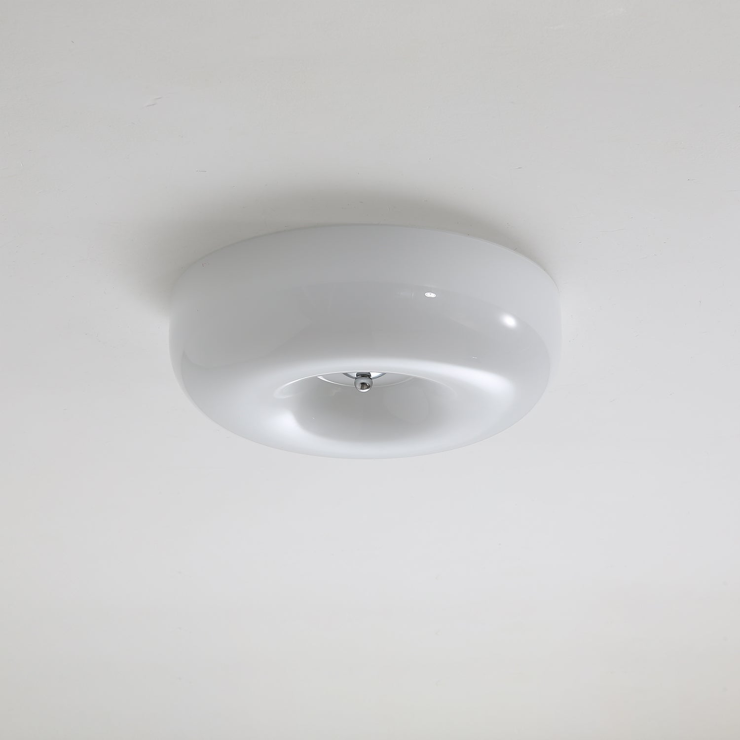 Swirl Glass Ceiling Lamp ∅ 12.6″ x H 3.9″ / White & Chrome / Warm Light 1001 Ceiling lamp
