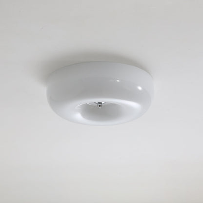 Swirl Glass Ceiling Lamp ∅ 12.6″ x H 3.9″ / White & Chrome / Warm Light 1001 Ceiling lamp