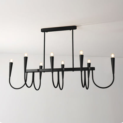 Symphony Chandelier 8 Heads ∅ 43.3″ x H 13″ / Dia 110cm x H 33cm / Black Chandelier