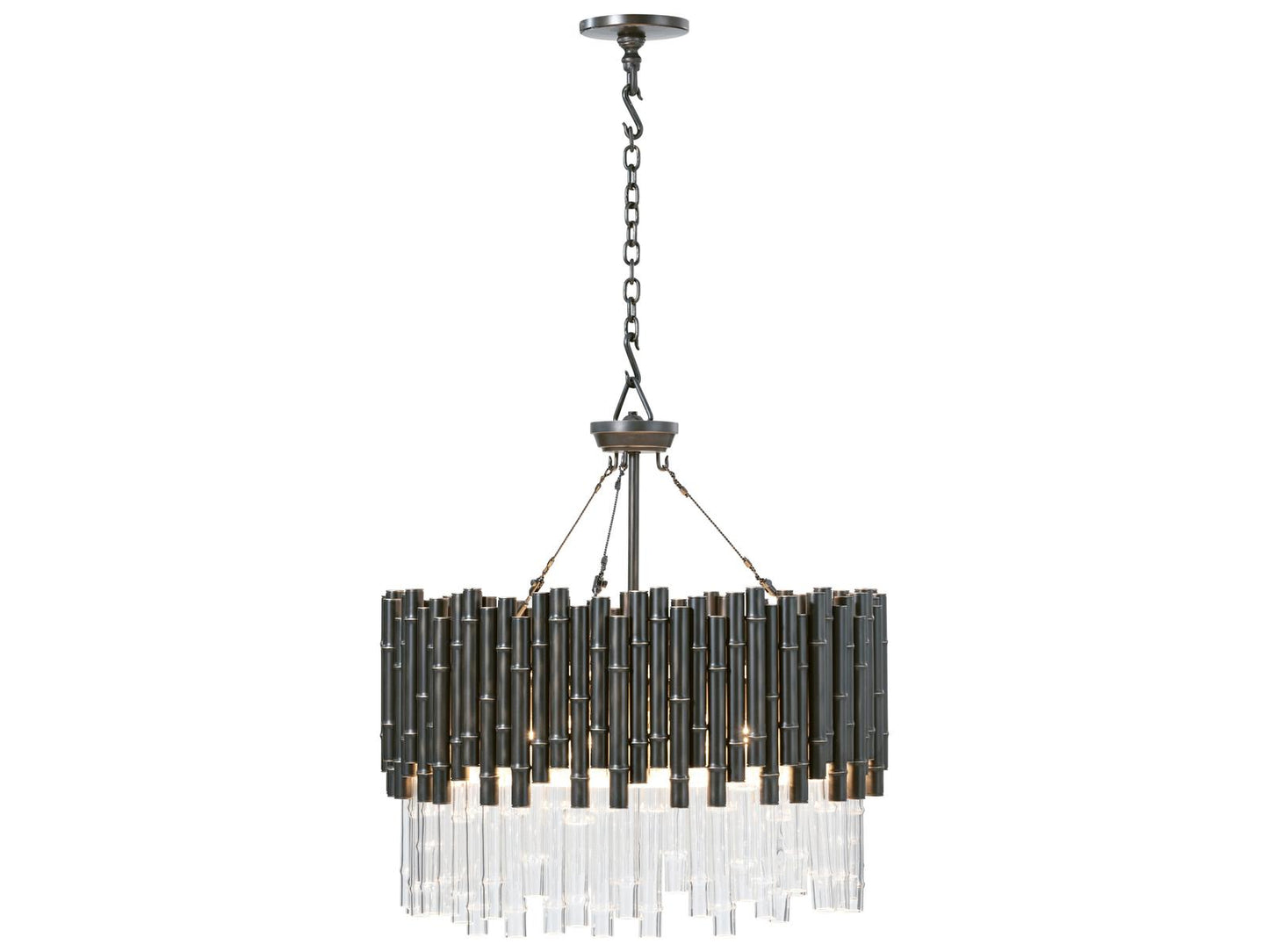 Theodore Alexander TA Illuminations Gunmetal Drum Chandelier