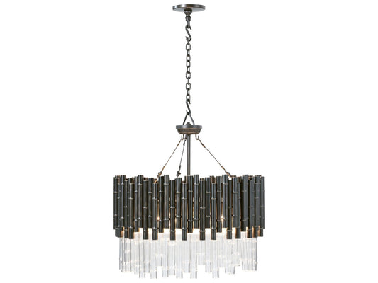 Theodore Alexander TA Illuminations Gunmetal Drum Chandelier