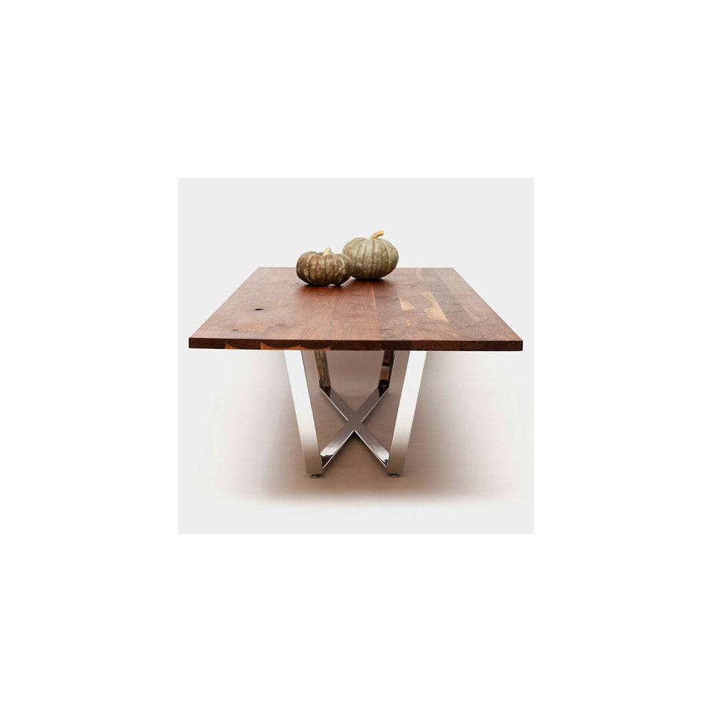 GAX X Dining Table, Stainless Steel Base