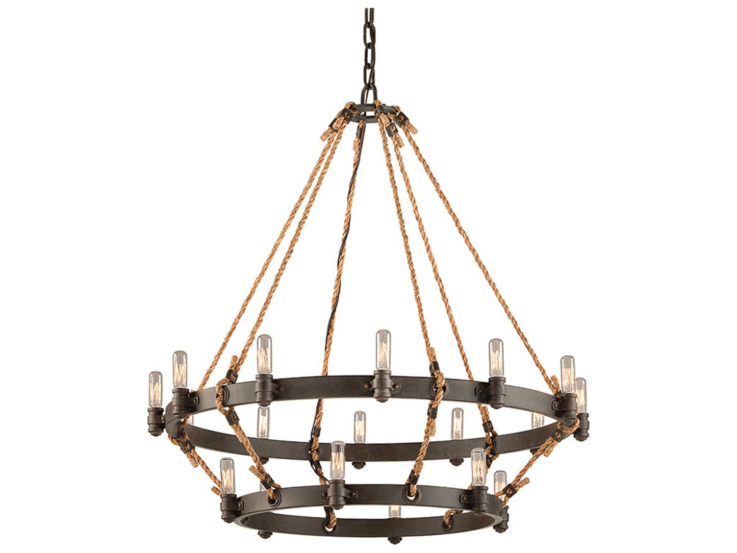 Troy Lighting 18-Light Pike Place Chandelier in Heritage Bronze
