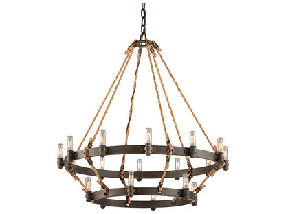 Troy Lighting 18-Light Pike Place Chandelier in Heritage Bronze