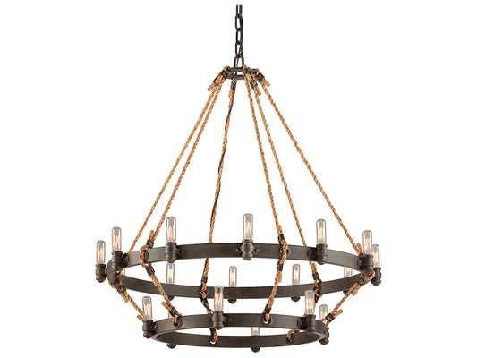 Troy Lighting 18-Light Pike Place Chandelier in Heritage Bronze