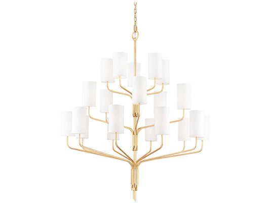 Troy Lighting 20-Light Juniper Chandelier in Textured Gold Leaf