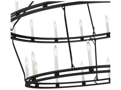 Troy Lighting 28-Light Sutton Chandelier in Textured Black