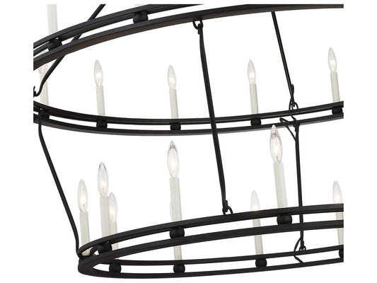 Troy Lighting 28-Light Sutton Chandelier in Textured Black