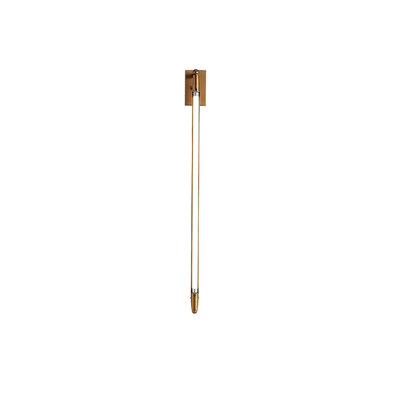 T Tube Wall Light ∅ 2″ x H 26.8″ / Dia 5cm x H 68cm / White & Gold / Warm Light Wall lamp