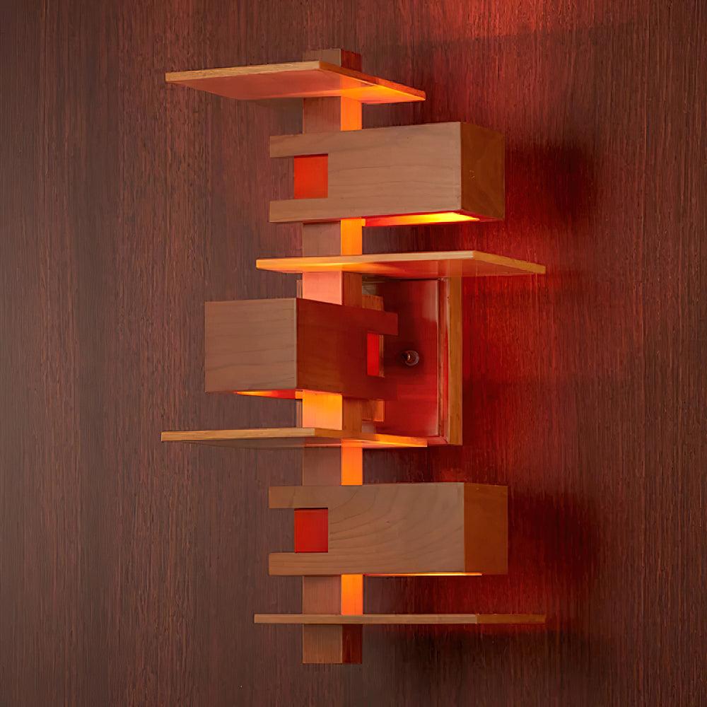 Taliesin Wall Lamp ∅ 10″ x H 23.6″ /Dia 25.5cm x H 60cm / Wooden / Warm White Wall lamp