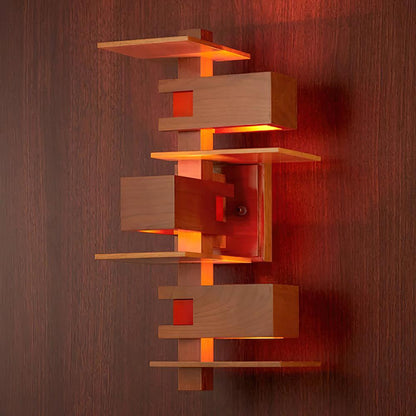 Taliesin Wall Lamp ∅ 10″ x H 23.6″ /Dia 25.5cm x H 60cm / Wooden / Warm White Wall lamp