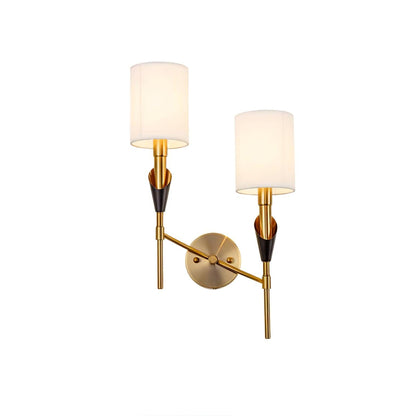 Tate Wall Lamp 2 Lamps ∅ 12.6″ x H 23.6″ / Dia 32cm x H 60cm / Gold & White Wall lamp