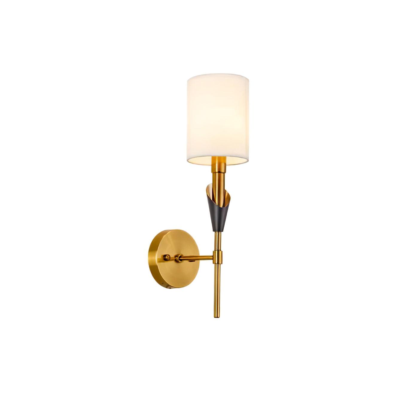 Tate Wall Lamp 1 Lamp ∅ 5.1″ x H 18.5″ / Dia 13cm x H 47cm / Gold & White Wall lamp