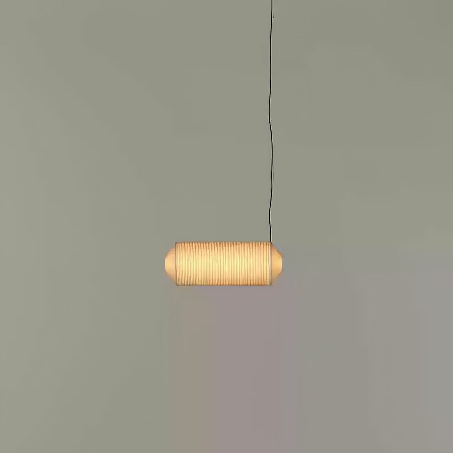 Tekio Imitation Silk Pendant Lamp Horizontal：∅ 9.8″ x H 26.4″ / White / Warm Light 1001 pendant Lamp