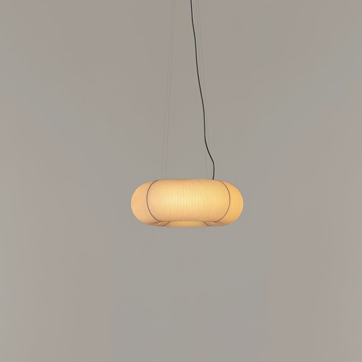 Tekio Imitation Silk Pendant Lamp Circular：∅ 27.2″ x H 9.8″ / White / Warm Light 1001 pendant Lamp