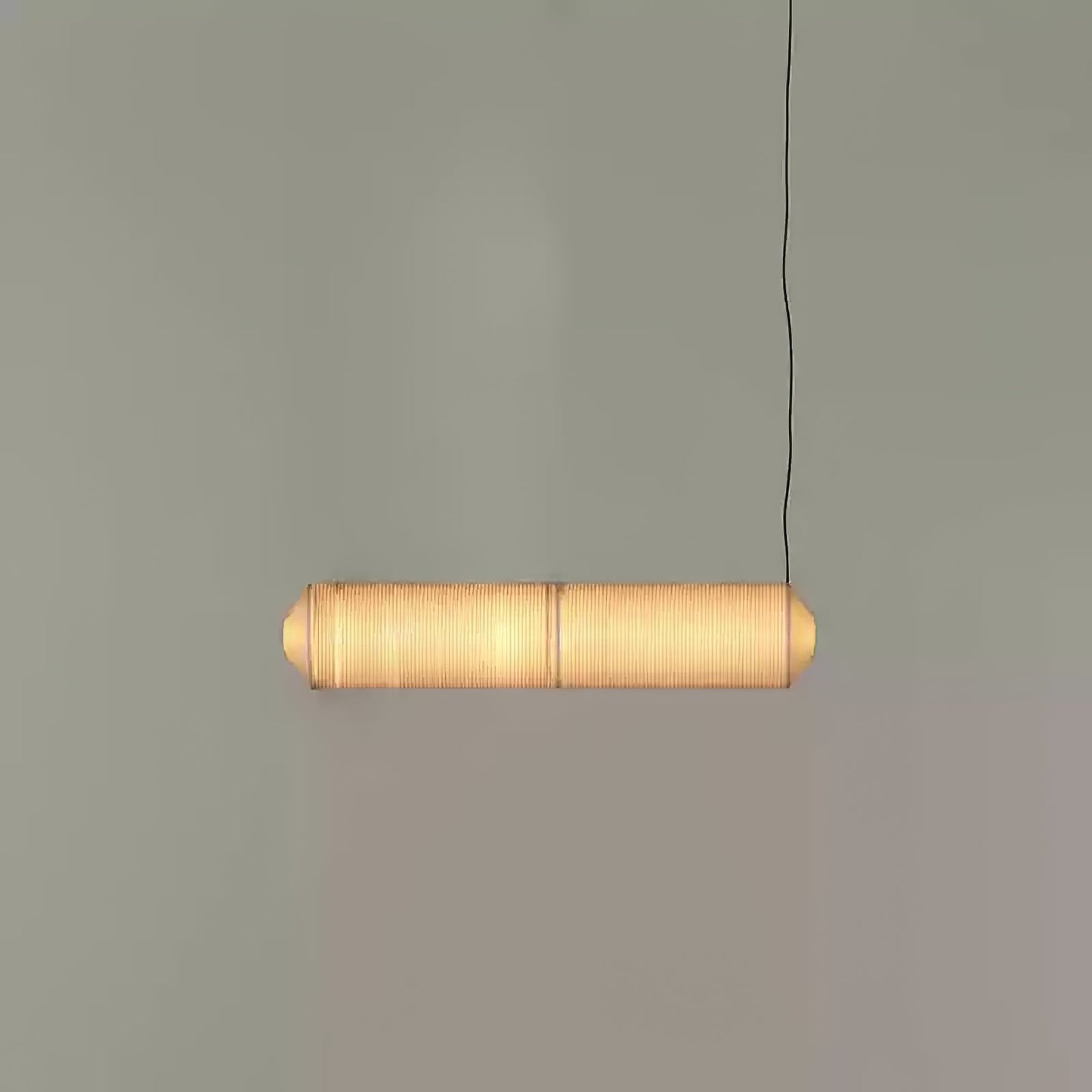 Tekio Imitation Silk Pendant Lamp Horizontal：∅ 9.8″ x H 47.2″ / White / Warm Light 1001 pendant Lamp