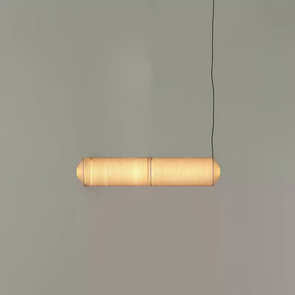 Tekio Imitation Silk Pendant Lamp Horizontal：∅ 9.8″ x H 47.2″ / White / Warm Light 1001 pendant Lamp