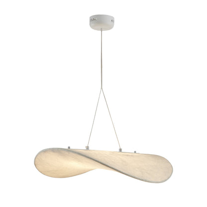 Tense Silk Pendant Light ∅ 23.6″ x W 21.7″ x H 5.9″ (Power: 12W) / White / Warm Light Pendant light