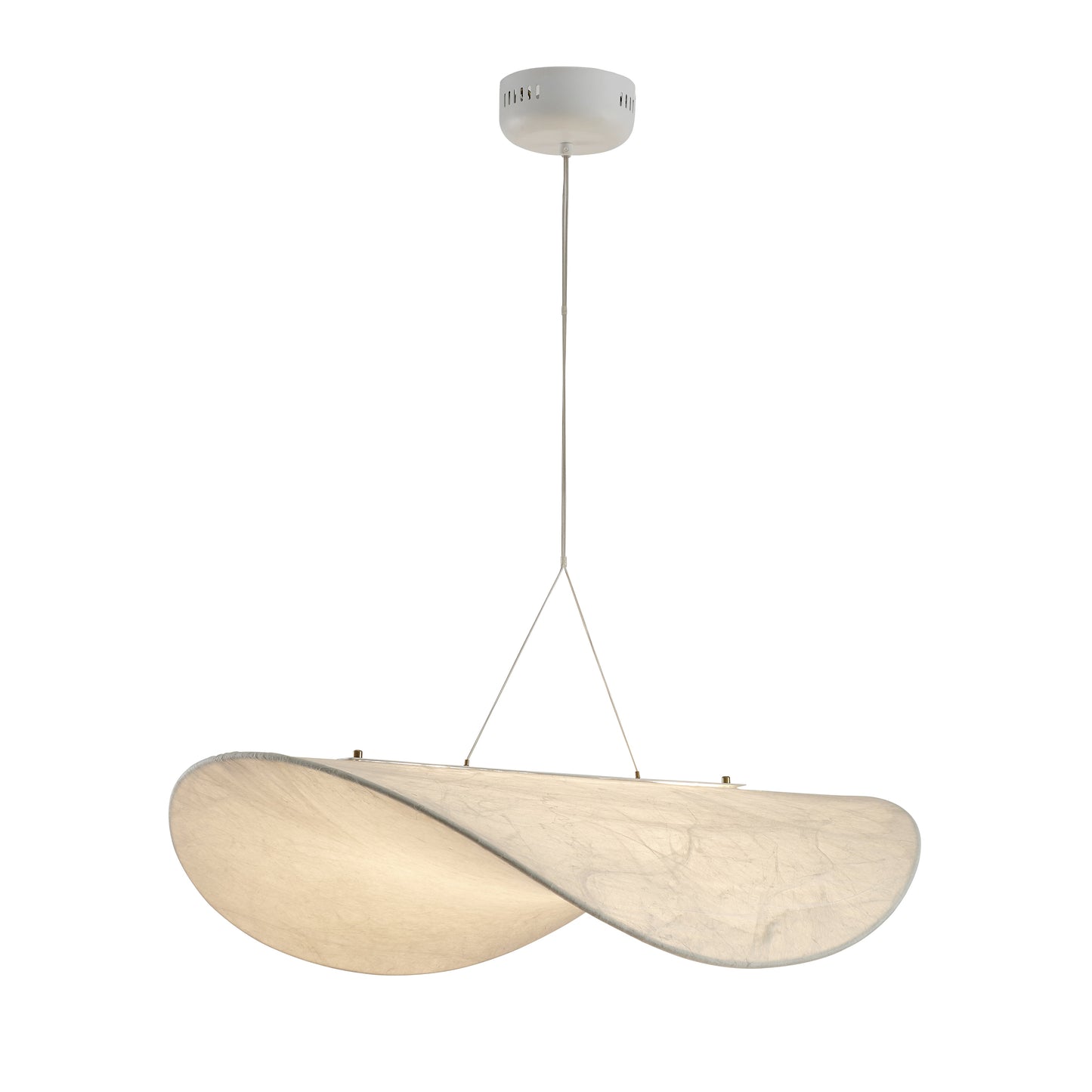 Tense Silk Pendant Light ∅ 31.4″ x W 29.1″ x H 7.1″ (Power: 17W) / White / Warm Light Pendant light