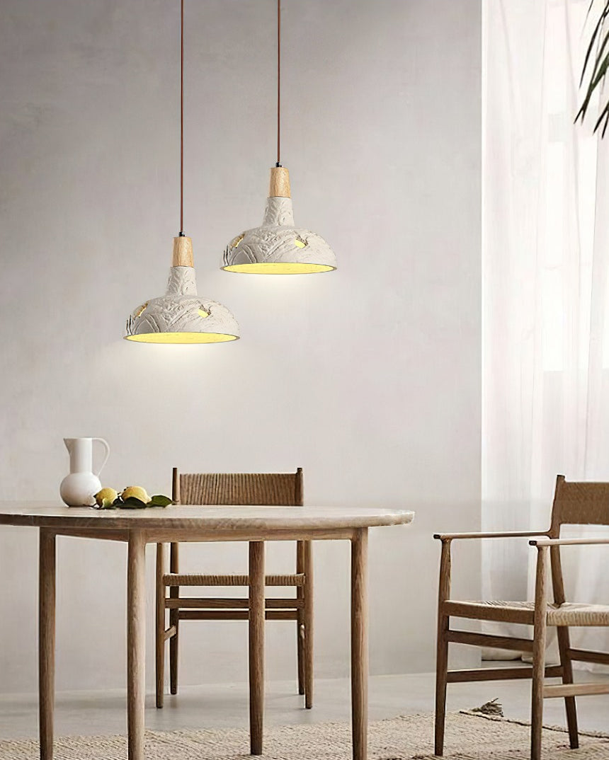 Cement Carve Pendant Lamp ∅ 9.1″ x H 7.9″ / Cement Grey pendant Lamp