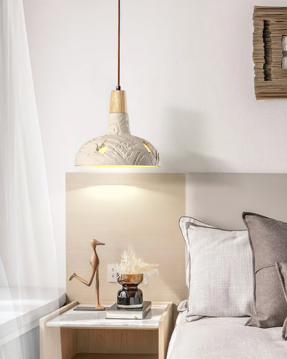 Cement Carve Pendant Lamp ∅ 9.1″ x H 7.9″ / Cement Grey pendant Lamp