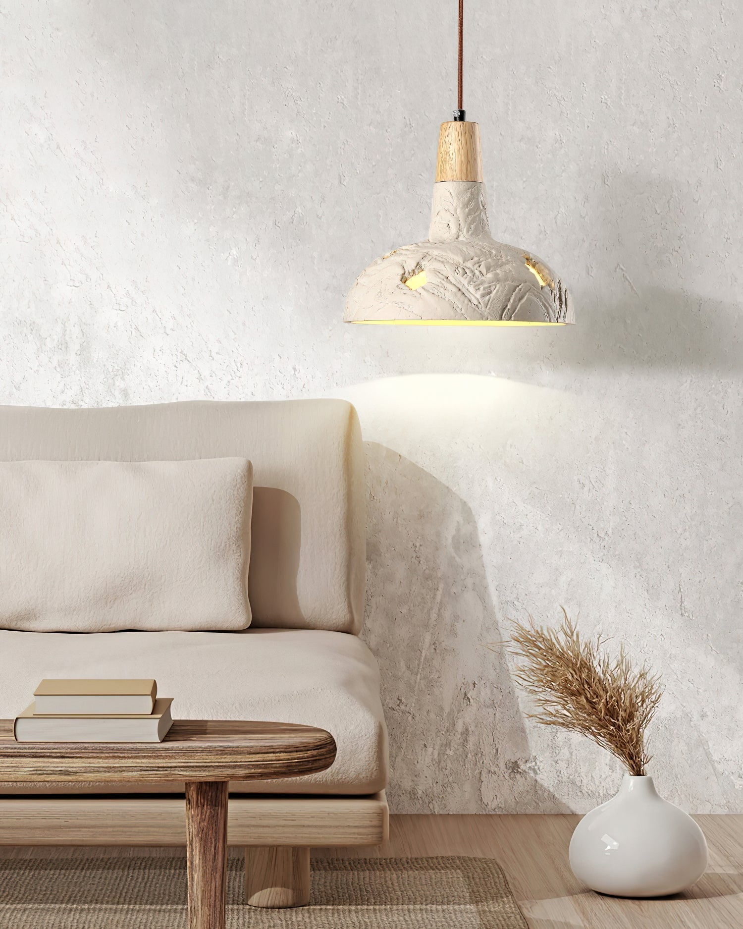 Cement Carve Pendant Lamp ∅ 9.1″ x H 7.9″ / Cement Grey pendant Lamp