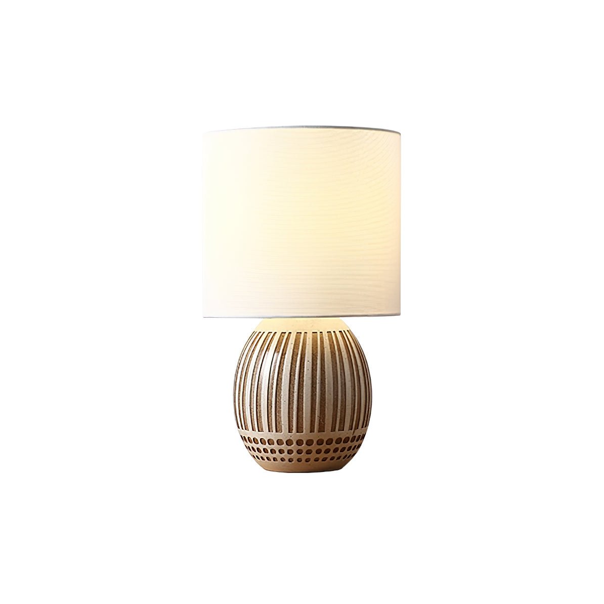 Terra Stripes Table Lamp ∅ 9.8″ x H 16.5″ / Dia 25cm x H 42cm / White / US Plug Table lamp