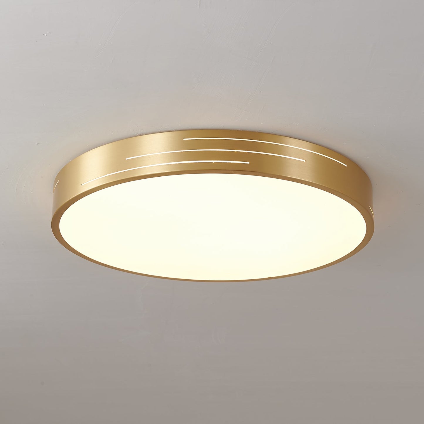 Tessera Ceiling Light Model B ∅ 11.8″ x H 1.9″ / Brass & White / Warm Light 1001 Ceiling lamp