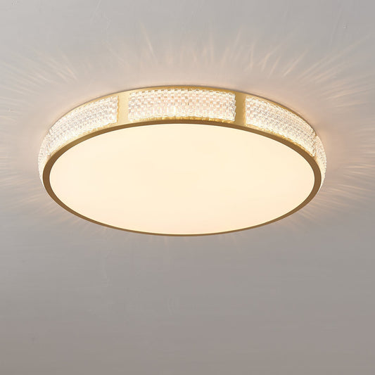 Tessera Ceiling Light Model C ∅ 11.8″ x H 1.9″ / Brass & White / Warm Light 1001 Ceiling lamp