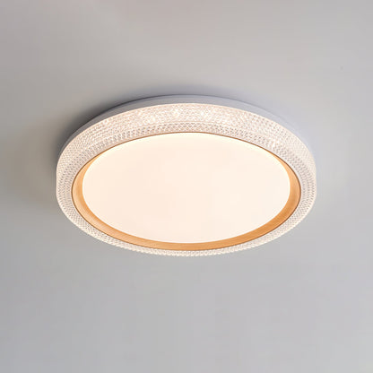 Thin Round Ceiling Lamp ∅ 19.7″ x H 2.8″ / Dia 50cm x H 7cm / Wood Color / Three-Color Changing Light Ceiling lamp