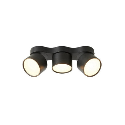 Three-heads Rotating Folding Ceiling Lamp Model B ∅ 12.6″ x H 3.9″ / Black / Warm Light Ceiling lamp
