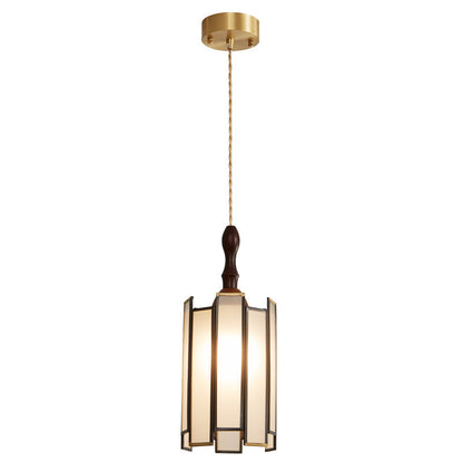 Tiffany Stained Glass Pendant Lamp Model F ∅ 5.9″ x H 13.8″ / Gold 1001 pendant Lamp