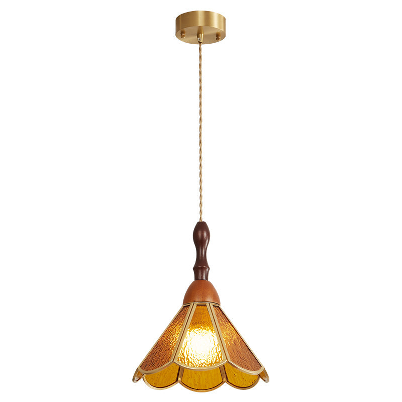 Tiffany Stained Glass Pendant Lamp Model B ∅ 7.9″ x H 11.8″ / Gold 1001 pendant Lamp