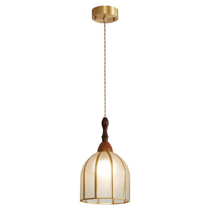 Tiffany Stained Glass Pendant Lamp Model E ∅ 8.7″ x H 13.8″ / Gold 1001 pendant Lamp