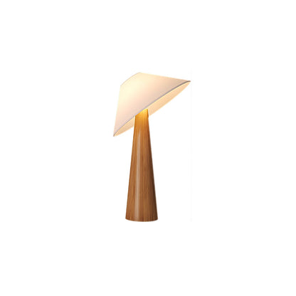 Tilt Hat Wooden Table Lamp ∅ 22″ x H 65″ / Dia 56cm x H 165cm / Nature Wood & Beige / US Plug Table lamp