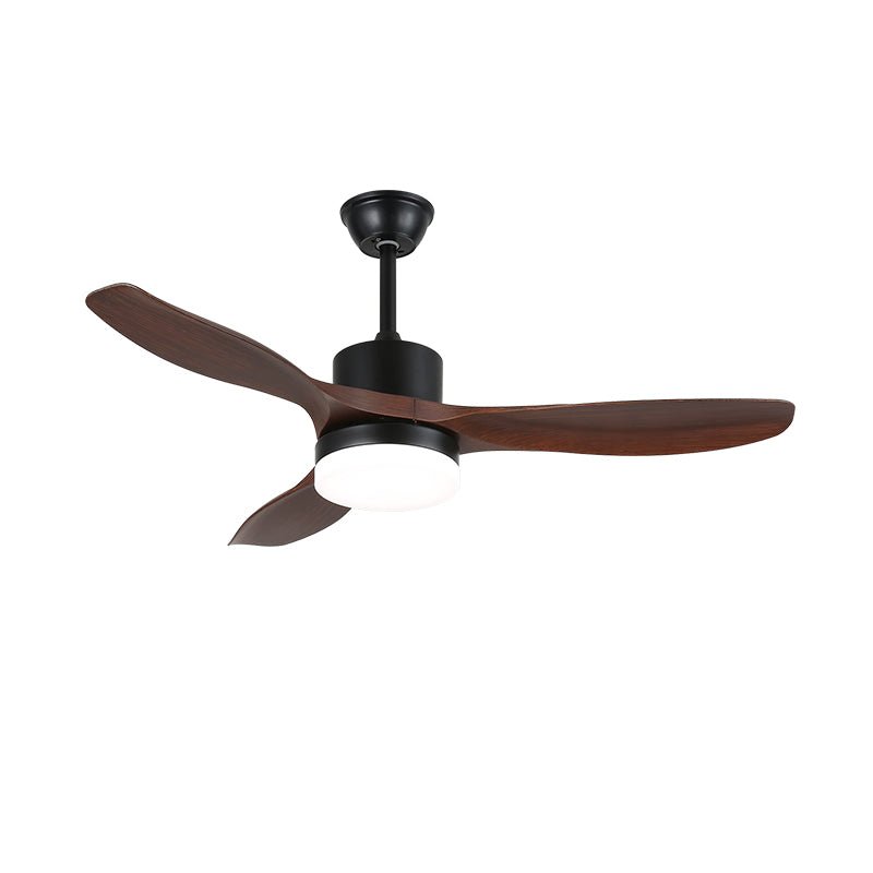 Morty Adams Wooden 48’’/52’’ Ceiling Fan Light ∅ 52″ x H 11.8″ / Model D Walnut Wood Grain & Black / Three-Color