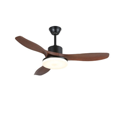 Morty Adams Wooden 48’’/52’’ Ceiling Fan Light ∅ 52″ x H 11.8″ / Model C Walnut Wood Grain & Black / Three-Color