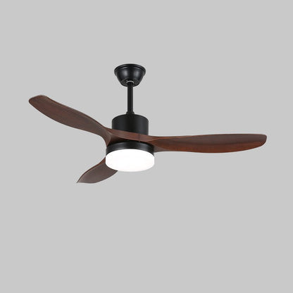 Morty Adams Wooden 48’’/52’’ Ceiling Fan Light ∅ 48″ x H 11.8″ / Model D Walnut Wood Grain & Black / Three-Color