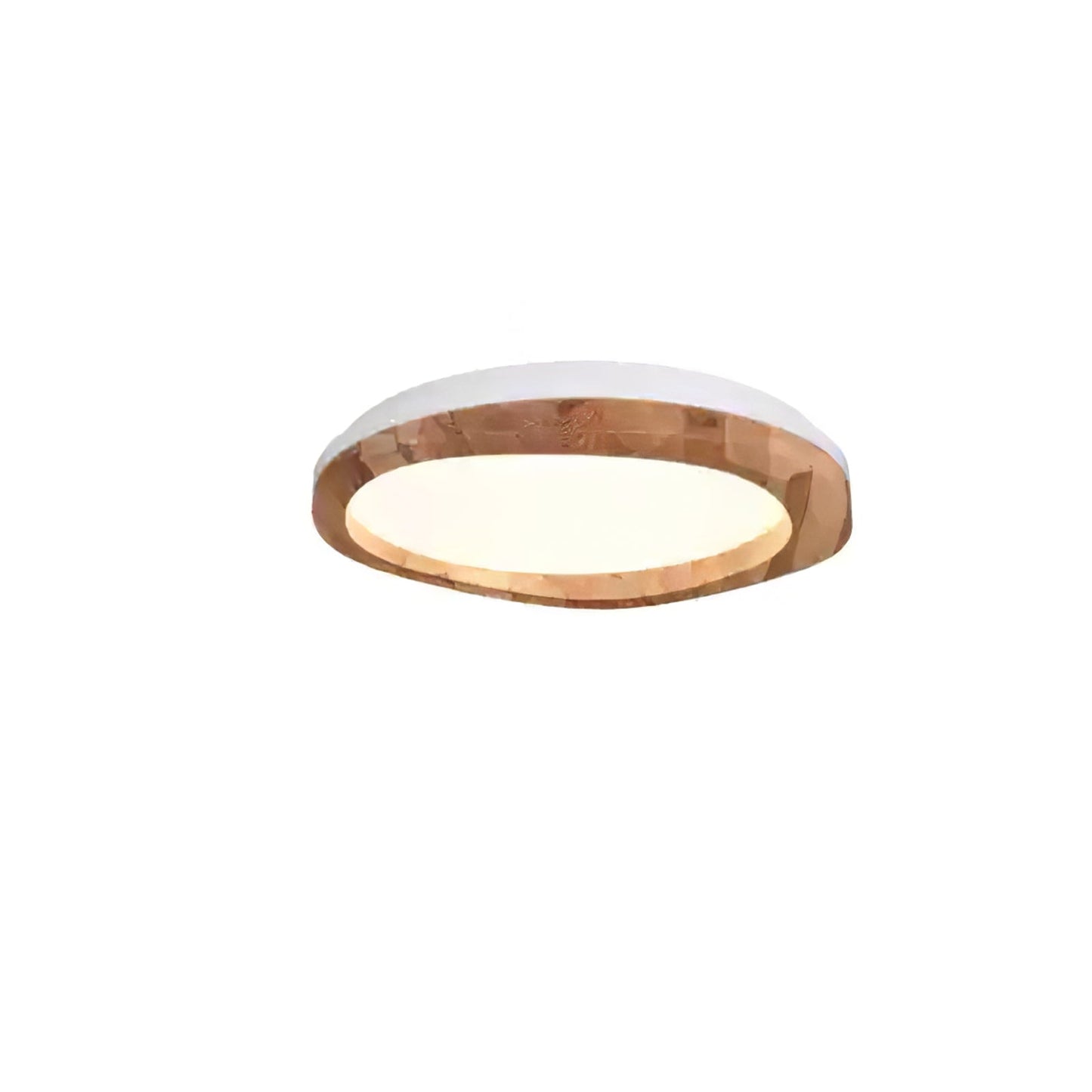 Timber Round Wood Ceiling Lamp ∅ 31.5’’ x H 5.1’’ / White & Wood Color / Warm Light Ceiling lamp