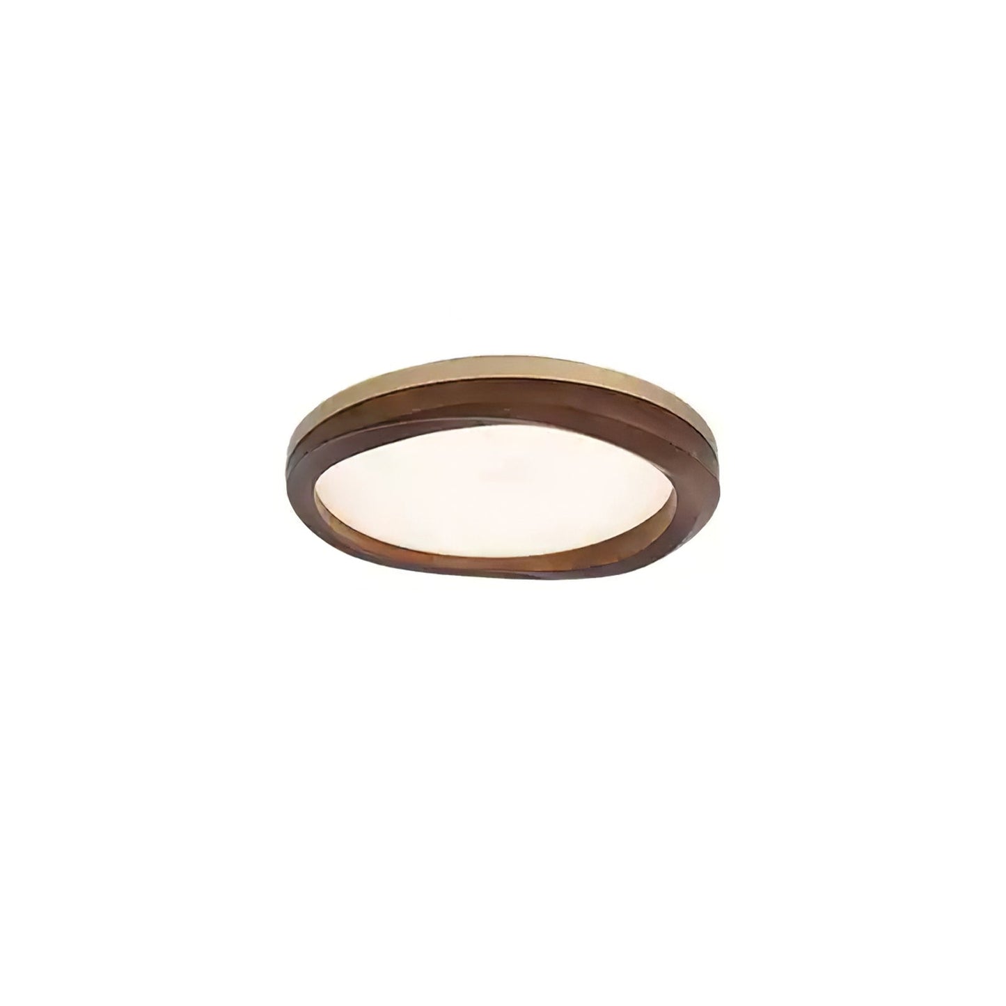 Timber Round Wood Ceiling Lamp ∅ 23.6’’ x H 5.1’’ / Gold & Walnut Color / Warm Light Ceiling lamp