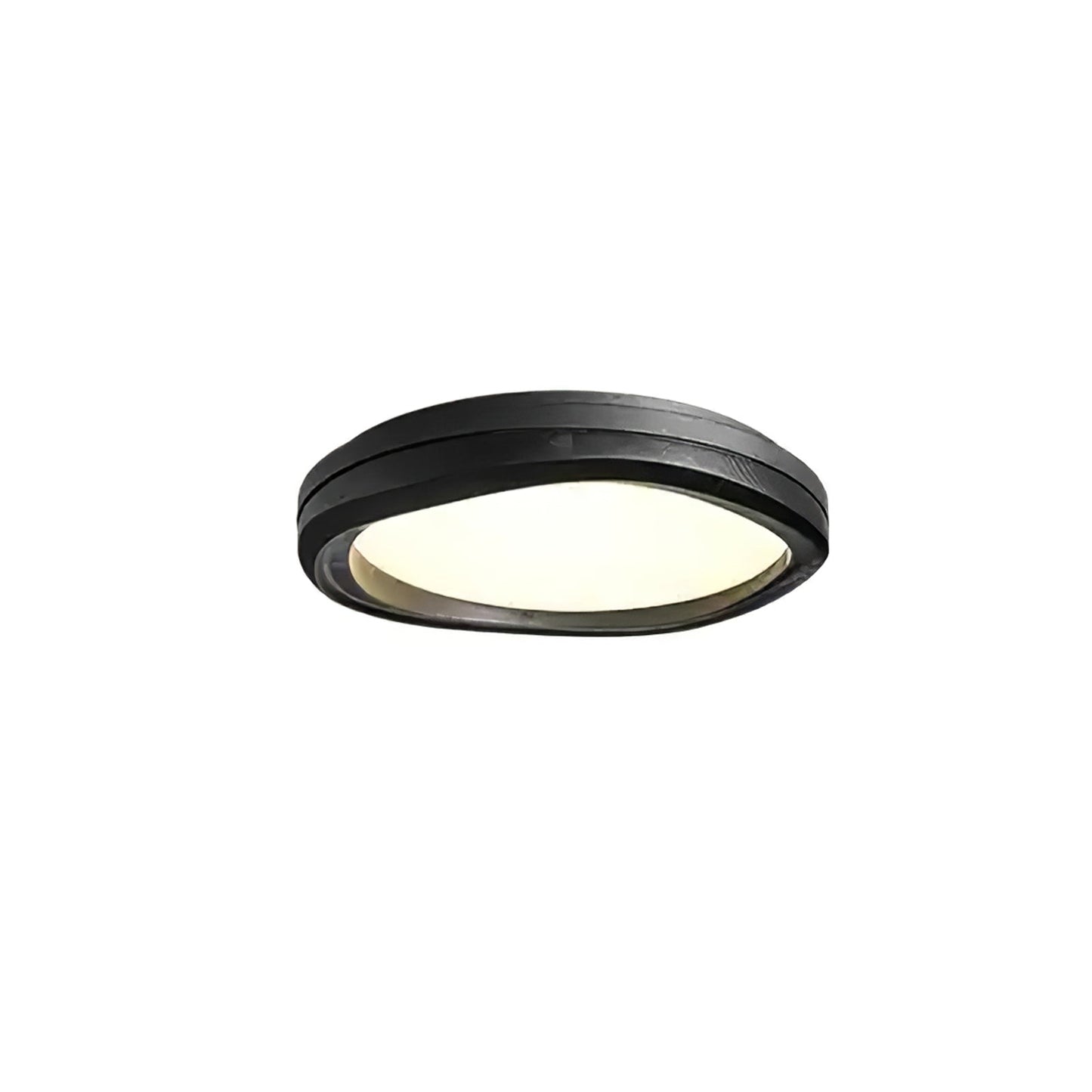 Timber Round Wood Ceiling Lamp ∅ 31.5’’ x H 5.1’’ / Black & Black / Warm Light Ceiling lamp