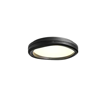 Timber Round Wood Ceiling Lamp ∅ 31.5’’ x H 5.1’’ / Black & Black / Warm Light Ceiling lamp