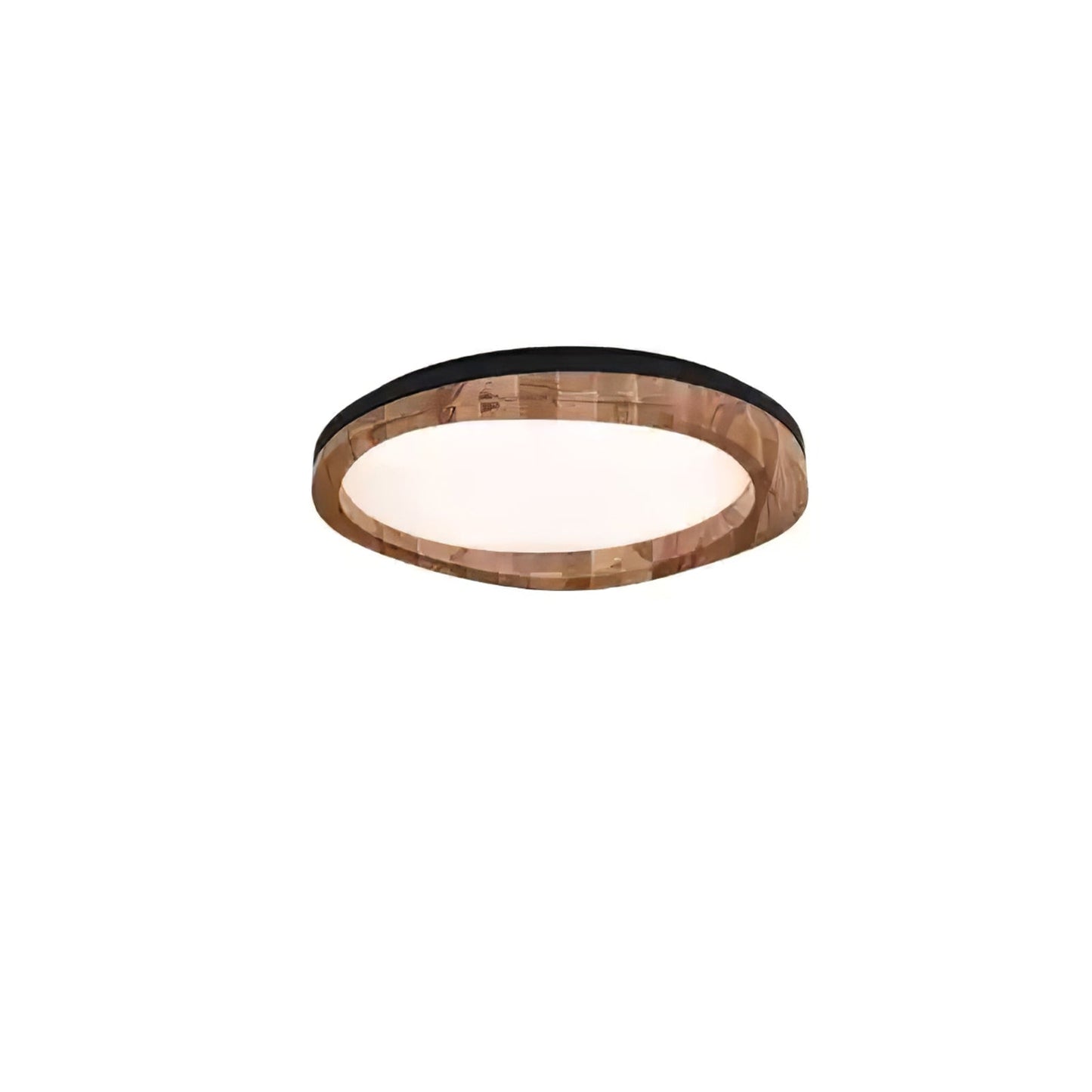 Timber Round Wood Ceiling Lamp ∅ 23.6’’ x H 5.1’’ / Black & Wood Color / Warm Light Ceiling lamp