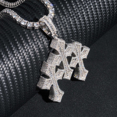 Moissanite VVS Triple Cross Pendant  Titan